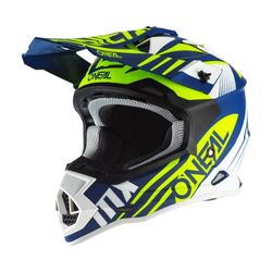 O'NEAL | Motocross hjälm | MX Enduro | ABS-skal, säkerhetsstandard ECE 22.05, ventilationsöppningar för optimal ventilation | 2SRS Hjälm Spyde 2,0 | Vuxna | Blå Vit Gul | Storlek L