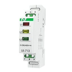 Fasecontrole 3x230V+N faselamp fasetester controle lamp lichtmelder LK-713K groen - geel - rood 3 fasen F&F 6011