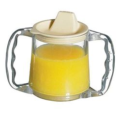 NRS Healthcare Two Handled Caring Mug Plastic - with Spout Lid