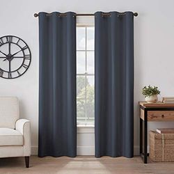 Eclipse Gabriella Grommet Top Curtains for Bedroom, Single Panel, 40" x 63", Indigo