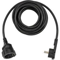 Brennenstuhl kwaliteit kunststof verlengkabel met platte stekker (verlengsnoer plat voor binnen met 5m kabel) zwart