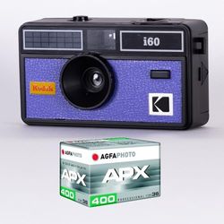KODAK DA00259 - i60 kamerapaket och 1 ISO 400 film med 36 poser, 31 mm optisk lins, lämplig för ISO 200/400/800-film, för 35 mm färgfilmer - blå