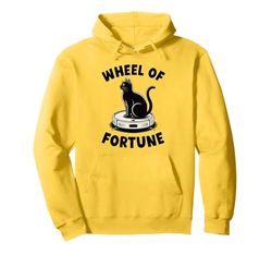 Wheel Of Fortune Cat On Robot Vacuum Cleaner Cat Pullover Hoodie