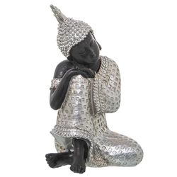 ŻYWNA FIGURA BUDA PLATEADO/BRĄZOWY, 11 x 11 x 20 cm