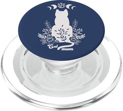 Festa della Mamma Magico Floreale Mistico Fasi Lunari Boho Cat Mum PopSockets PopGrip per MagSafe