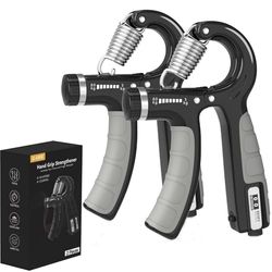 Handtrainer, set van 2 handtrainers, onderarmtrainers, verstelbare handgreep, 5-60 kg, hand-onderarm trainingsapparaat, gripkrachttrainer, antislip handgreep, voor sporters en herstel van de hand