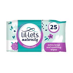 Lil-Lets Maternity Intimate Wipes, 1 Pack of 25 Wipes (25 Count), Extra Large, Biodegradable Wipes, For Pre & Post Birth, Dermatologically & Gynaecologically Tested