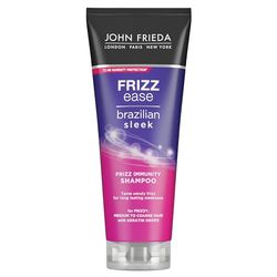 JOHN FRIEDA - Shampoo Brazilian Sleek 250 ml, alisador e anti-encrespamento, resultado liso e brilhante do cabelo liso, para estilos suaves e elegantes
