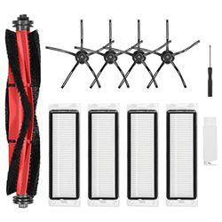isinlive 11 PCS Q5 Replacement Accessories Kit Compatible with Roborock Q5 Q5+ Q5 Plus Vacuum Cleaner, 1 Main Brush, 4 Hepa Filters, 4 Side Brushes, 1 Cleaning Brush, 1 Screwdriver