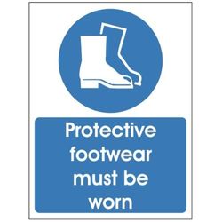 protective foot wear must be worn sign 150x200 Self Adhesive