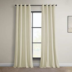 HPD Half Price Drapes Heritage VPYC-198593-84-GR - Tende con occhielli in velluto per camera da letto e soggiorno, 50 x 84 cm, 1 pannello, colore: Crema