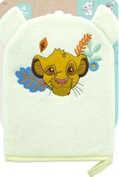 Disney – Gant De Toilette Bébé Simba –Toilette Enfant Douce - Nettoyage Peau, Visage, Corps - Gant Lavant Brodé – Le Roi Lion – Cadeau Naissance - Lavable, Réutilisable - Produit Officiel