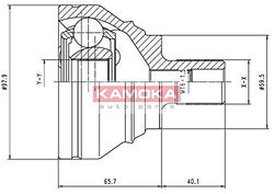 Kamoka 7274 Conjunto de articulação, árvore de transmissão