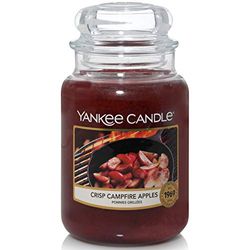 Yankee Candle "Crisp Campfire Apples" Doftljus i Stor Burk, 150 Timmars Bränntid, Röd