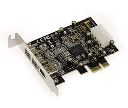 KALEA-INFORMATIQUE Tarjeta controladora PCI Express Low Profile Firewire 800 y 400 IEEE1394A e IEEE1394B (PCIe x1) - 2+1 Salidas con chipset TI XIO2213BZAY