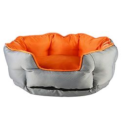 Groot waterdicht hondenbed, rond geschulpte omkeerbare reishondenmand - 90x70x24cm