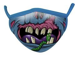 Wild Republic Wild Smiles Wild Smiles, perfetta da applicare sopra alla mascherina per uso medico, riutilizzabile, lavabile, mascherina metà viso, motivo zombie, mascherina per adulti