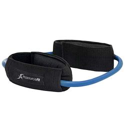 ProsourceFit Leg Resistance Exercise Band Heavy Duty Tube, 15-20 pounds with Padded Ankle Cuffs for Lower Body Workouts