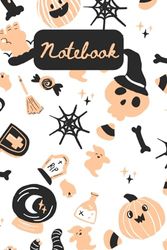 Notebook: Halloween themed Lined Notebook, 120 pages, 6 x 9 inches