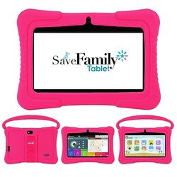 Save Family Tablet Kids 7" Tablette avec navigateur pour Enfants, contrôle Parental et Contenu, Lutte Contre l'intimidation, Jeux, Module Montessori et étui en Silicone. Certifié par Google