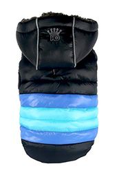 Hip Doggie HD-5STBK-XS Soft Stripe Puffer Coat Black XS kurtka dla psa