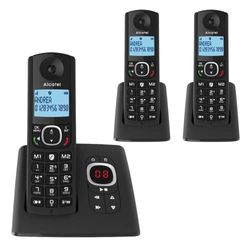 Alcatel F530 Voice Trio, draadloze telefoon met antwoordapparaat en 3 handsets, oproepblokkering en handsfree-functie, zwart