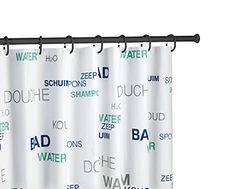 WENKO Barra para cortina baño telescópica negro 110 - 185 cm - Barra para cortina de ducha , Aluminio, 2 x 2 cm, Negro