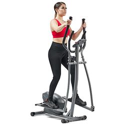 Sunny Health & Fitness Performance kompakt elliptisk maskin med 8-nivåers justerbart motstånd, pulssensor och exklusiv SunnyFit®-app förbättrad Bluetooth-anslutning – SF-E320033