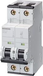 Siemens 5SY42067 tilläggsskydd, UL 1077 graderad, 2 polbrytare, 6 Ampere Maximum, Trippning Karakteristisk C, DIN-skena monterad