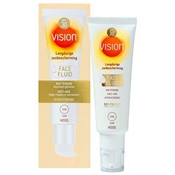 Vision Face Fluid SPF 30, protezione solare a lungo termine, opacizzante, anti-invecchiamento, fattore di protezione 30, 50 ml