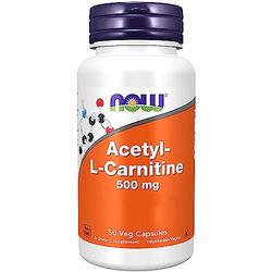 Now Foods, Acetyl-L-Carnitine, 500mg, 50 Vegan Capsules, Lab-Tested, Amino Acid, Gluten Free, SOYA Free, Vegetarian