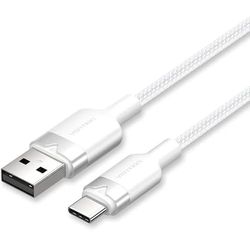 Watio Wave Cable - cable usb-c a usb-a trenzado de 2 m en color blanco, ideal para transferencia de datos y carga eficiente. *