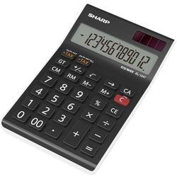 Sharp el-124twh Office desktop calcolatrice, colore: Nero/Bianco