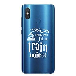 Zokko Beschermhoes voor Xiaomi Mi 8 J'peux Pas J'Ai Un Train Voie 9 3/4 - zacht, transparant, inkt wit