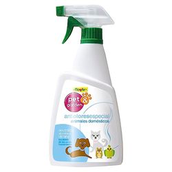 Flower - Neutralizador de odores para espaços com animais de estimação 500 ml, elimina e absorve odores, para cães, gatos e mais, 11 x 4,5 x 23,8 cm, garrafa antiodores