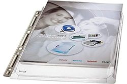 Leitz Premium Plastic Punched Pocket A4, Expanding, High Capacity 200 Sheets, Top Open, 170 Micron PVC, Strong Metal Strip, Pack of 3, 47553003