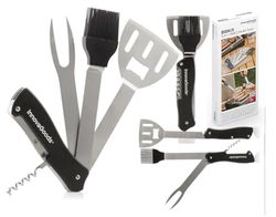 InnovaGoods® Barbecuegereedschapset 5 in 1 BBKit, alles wat je nodig hebt om te koken op de barbecue, met vork, tang, spatel, mes en borstel.