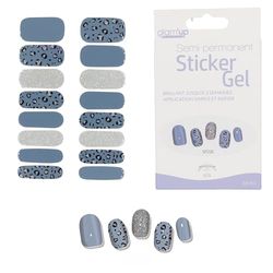 Glam'Up Paris - Sticker Gel Semi-Permanent - Vernis Gel Adhésif - Qualité Professionnelle - Longue Tenue jusqu’à 3 Semaines - Application Simple et Rapide - 16 pièces - N°SP226 - Leopard Bleu