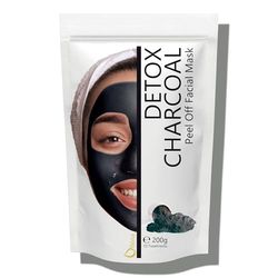 Oïléna - Masque Peel-Off au Charbon Detox | Alginate Visage Masque Gélifiant | Poudre Eclaircissante pour Visage | Extraction Points Noirs | Soin 100% Naturel, Transparent, 200 g
