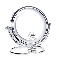 HIMRY Lumineux Miroir de Maquillage LED sur Pied 18 cm, 5X Grossissement, 7" Miroir Pliable sur Pied avec éclairage pour Le Maquillage Rasage, Miroir Recto Verso pivotant à 360 °, KXD3137-5x