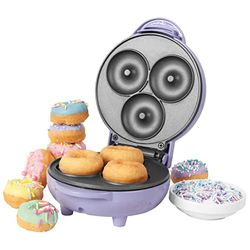 Petra PT4698PPVDEEU7 Minidonutmachine, Gemakkelijk te Reinigen Dankzij Antiaanbakplaten, Maakt 3 Minidonuts Tegelijk, Maakt Veganistische Donuts, Ontbijt, Matcha- En Ijsdonuts, Pastelpaars, 550 W