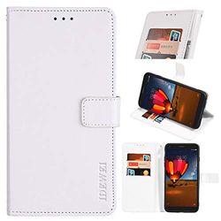 Compatible con OPPO Realme C3 Funda Función de Soporte Funda de Billetera(Blanco)