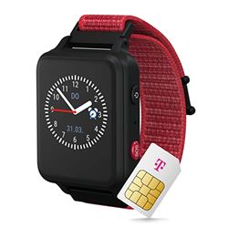 ANIO 5 smartwatch voor kinderen, editie 2022, kinderhorloge met simkaart, oproepen, berichten, met schoolmodus, SOS-functie, weer- en GPS-lokalisatie in het rood,mit SIM Karte + 30€ Amazon Gutschein