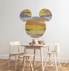 Komar Papel pintado fotográfico autoadhesivo y cortado por contorno, Mickey Head de Disney, tamaño: 127 x 127 cm, para habitación infantil