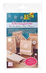 Folia 9401 Adventskalender-set met 24 voedselveilige papieren zakken naturel