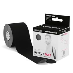 KINTEX - Fita cinesiológica | 20 tiras de fita Kinesiotape resistente à água e à pele, 25 cm x 5 cm, fita para desporto, fitas elásticas de fisioterapia, fita adesiva (preto)