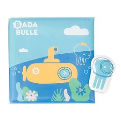 Badabulle Libro de baño con marioneta pulpo, 1 cara del personaje y 1 cara de la historia, a partir de 4 meses, sin BPA