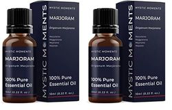 Mystic Moments | Marjoram Essential Oil 10ml - Pure & Natural Oil for Diffusers, Aromatherapy & Massage Blends Vegan GMO Free (Pack of 2)