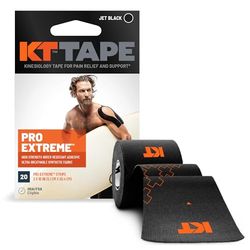 KT TAPE KT Pro Extreme Tape Precut (20 x 25 cm), Jet Black 5 metros tampas, adultos, unissexo, preto, 5 m