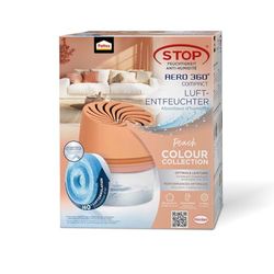 Pattex AERO 360° Compact Luchtontvochtiger Peach Colour Collection, 1 apparaat incl. 1 navulstrookje, luchtontvochtiger voor effectieve luchtcirculatie, luchtontvochtiger vermindert luchtvochtigheid